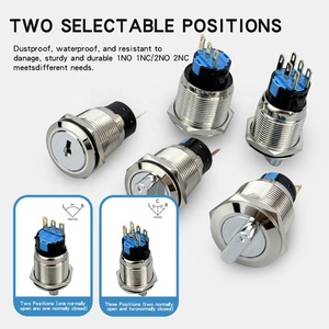 Interruttore Rotativo Autobloccante <span class=keywords><strong>Jinxing</strong></span> 22mm in Acciaio Inox IP66 2 Posizioni 1NO 1NC - Product Image 4