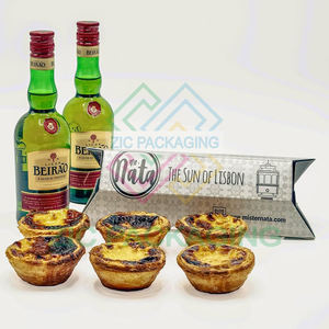 Logo pribadi kertas kemasan roti Pastel De Nata kotak kemasan <span class=keywords><strong>2</strong></span> 6 buah terpal kemasan kotak bantal untuk Tar telur - Product Image 3