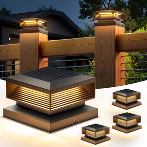 Hiện đại mới năng lượng mặt trời đèn sân vườn ngoài trời không thấm nước sáng lớn 3 chế độ năng lượng mặt trời dẫn boong hàng rào bài đèn cho 4x4 '5x5' 6x6' - Product Image 1