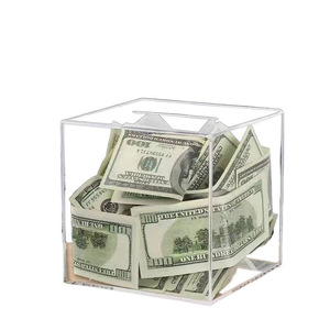 Caja de Dinero Cuadrada de Acrílico Transparente con Cerradura, Caja de Votación, Caja de Ahorros de Gran Capacidad para Niños - Product Image 1