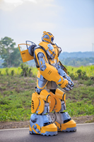 Costumes de robot de carnaval et de cosplay à prix abordable, populaires Nanchi, jaunes et bleus, pour spectacles, avec LED et pour marcheurs sur échasses