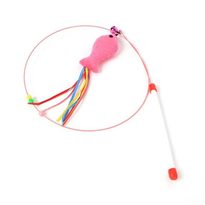 <b>Interactive</b> Pet Chew <b>Toys</b> Long Rod Spiral Rod <b>Cat</b> Teaser with Bite-Resistant Stick for Fish Feather <b>Cat</b> Scratch Training - Product Image 3