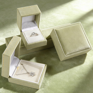 Factory Customized Logo Accepted Luxury High-end Liner Square Velvet Jewelry Box for <b>Rings</b> Pendants Earrings Bracelets Necklaces - Product Image 1