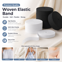 Bande élastique en polyester blanc tricotée au crochet 0,6-5 cm certifiée GRS OEKO-TEX pour l'approvisionnement des usines de vêtements et de chaussures