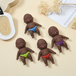 Lovely Black and White Baby Doll <b>Squishy</b> Toys TPR Soft Stress Relief Toys Bulk Assorted Mini Party Favors Gifts Birthday for Kid - Product Image 1
