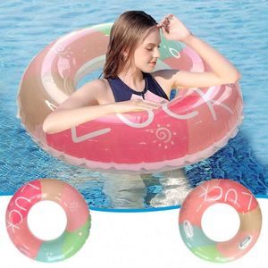 Bouée de piscine arc-en-ciel pour adultes, anneau de natation épaissi, cadeau d'été amusant ! - Product Image 2