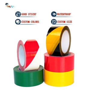 Film PET et PVC rayé imperméable de couleur personnalisée à haute viscosité, ruban adhésif de sécurité pour marquage au sol, avertissement de sécurité, ruban adhésif de précaution - Product Image 1
