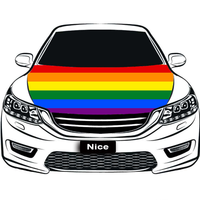 Housse de capot de voiture personnalisée en polyester extensible, motif arc-en-ciel gay, pour défilés de fierté, arrière-plan photo et protection solaire pour capot de voiture
