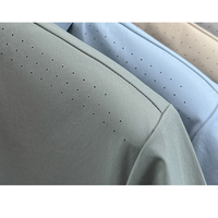 Chemise d'affaires pour hommes à manches courtes en polyester tricoté sans couture, respirante, antibactérienne, brodée, de haute qualité et au toucher frais