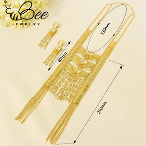 Ensemble de bijoux en alliage de titane personnalisé, imperméable et résistant au ternissement, couleur or 24 carats, style africain, pour femmes nigérianes, pour fiançailles et fêtes. - Product Image 5