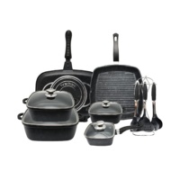 Ensemble de casseroles et poêles en aluminium moulé sous pression, prix d'usine en gros, ustensiles de cuisine, poêles antiadhésives disponibles