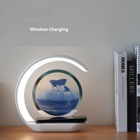 Lampe de table LED 3D rechargeable moderne à sable mouvant dynamique, effet de sable liquide, pour bureau