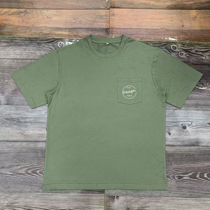 T-shirts vierges de haute qualité pour hommes avec poche T-shirt uni à col rond en couleur unie 100% coton à manches courtes avec logo imprimé - Product Image 6