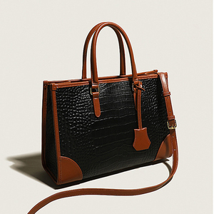 Sac à main en cuir pour femme de luxe à la vente chaude Motif croco Sac à main en cuir PU avec poignée supérieure pour femme de bureau - Product Image 2