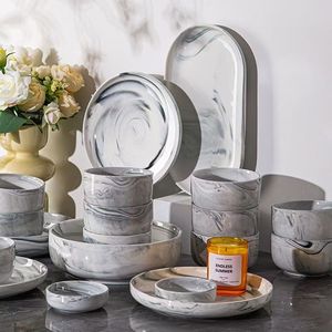 Manufacturer Wholesale Customizable Grey Stoneware Dinnerware <b>Set</b> Modern Minimalist Nordic Style Eco-Friendly Oven Safe - Product Image 3