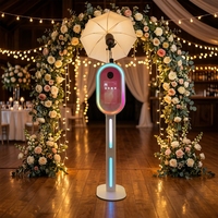 Kiosque photo tactile miroir 13,3 pouces avec éclairage RGB et ventilateur de refroidissement, installation facile pour mariages, fêtes, événements et entreprises de location