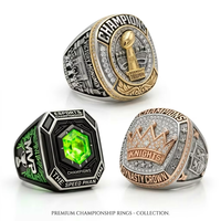 Bague de championnat de sport en alliage de zinc plaqué or unisexe personnalisée taille usine avec LOGO personnalisé et technique plaqué strass