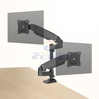 Support de bureau rotatif à 360 degrés ZENO à double bras de moniteur avec ressort à gaz pour écrans de 17 à 32 pouces, compatible VESA, pour bureau et clinique MH10D