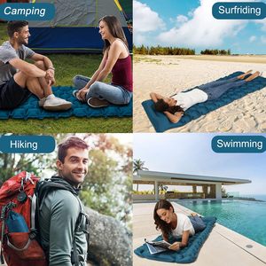 Alfombrilla autoinflable para acampar, duradera, impermeable, bomba de pie integrada, portátil, <span class=keywords><strong>plegable</strong></span>, de nailon, TPU, para dormir, logotipo personalizable - Product Image 4