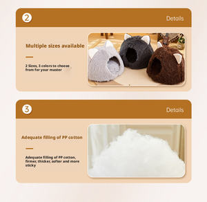 Cama Ecológica para Gatos y Perros, Tipo <span class=keywords><strong>Cueva</strong></span>, Personalizable, de Felpa Gruesa, Ortopédica, Desmontable y Lavable - Product Image 6