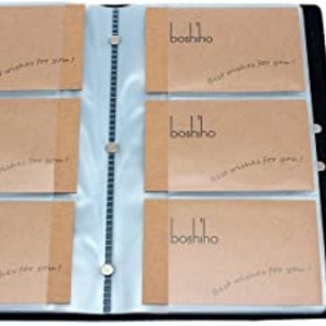 Tarjetero de Cuero Genuino Boshiho, Estilo Libreta, con Capacidad para 90 Tarjetas de Crédito, Tarjetas de Visita y de Identificación, con Cierre de Clip - Product Image 2