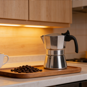 <span class=keywords><strong>Caffettiera</strong></span> Italiana in Acciaio Inox con <span class=keywords><strong>Valvola</strong></span> di Sicurezza e Beccuccio a V, da 3 o 6 Tazze, per Fornello a Gas, Campeggio e Cucina - Product Image 5