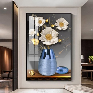 Jarrones de Flores Abstractos Personalizados de Fábrica al por Mayor, Pinturas de Porcelana de Cristal con Flores, Impresión LED HD, Decoración para el Hogar, Obras de Arte - Product Image 2