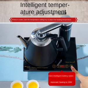 Bouilloire électrique sans fil entièrement automatique avec théière, 1,2 L, en verre borosilicate de haute qualité, arrêt automatique, contrôle numérique de la température - Product Image 2