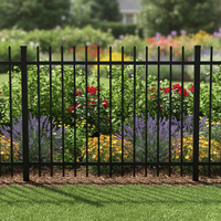 Panneaux de clôture en métal recouvert de style fer forgé pour jardin et résidence