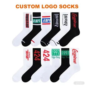 Cotton Socks Mens FY-I-0717 Personalized Sox Knitted Cotton Jacquard Logo Crew Mens Socks Custom Sock Manufacturing Customized Socks For Men