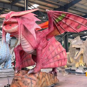 Customize Realistic Animated Dragon Lifelike Animatronic Western Dragon for Halloween Game Show Decoration With Wings Movement - Product Image 1