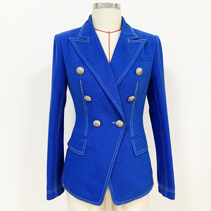 Giacca di Jeans autunnale di alta qualità per donna Blazer Slim Blazer donna Casual Denim abito da donna - Product Image 1