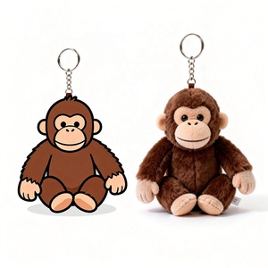 Llavero de Peluche Personalizado de Orangután Marrón de Stranger <span class=keywords><strong>Things</strong></span>, Súper Suave, Bajo MOQ, Relleno de Algodón PP, Juguete de Peluche, Regalo Navideño - Product Image 1