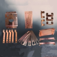 Barre omnibus en cuivre T2/T3 sur mesure, barre omnibus de mise à la terre 40/50/60mm 1M, barre plate nickelée, pièce de contact haute intensité en cuivre rouge ZOYSUN