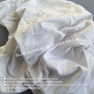 Trapos de Algodón Blancos 100% para Limpieza Industrial, Trapos de Algodón para Limpieza Marina con Gran Absorción - Product Image 4