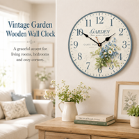 Horloge murale de 25 mm d'épaisseur, design contemporain, style antique, mouvement à quartz chinois, couleur chocolat, cadre en tissu sur mesure
