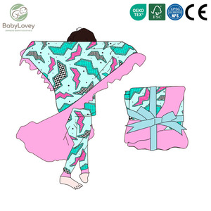 Couverture Bébé Babylovey en Fibre de Bambou Polyvalente, Antibactérienne, Respirante, à Volants Floraux Imprimés, Personnalisable, Double Face, <span class=keywords><strong>pour</strong></span> Bébés en Été - Product Image 3