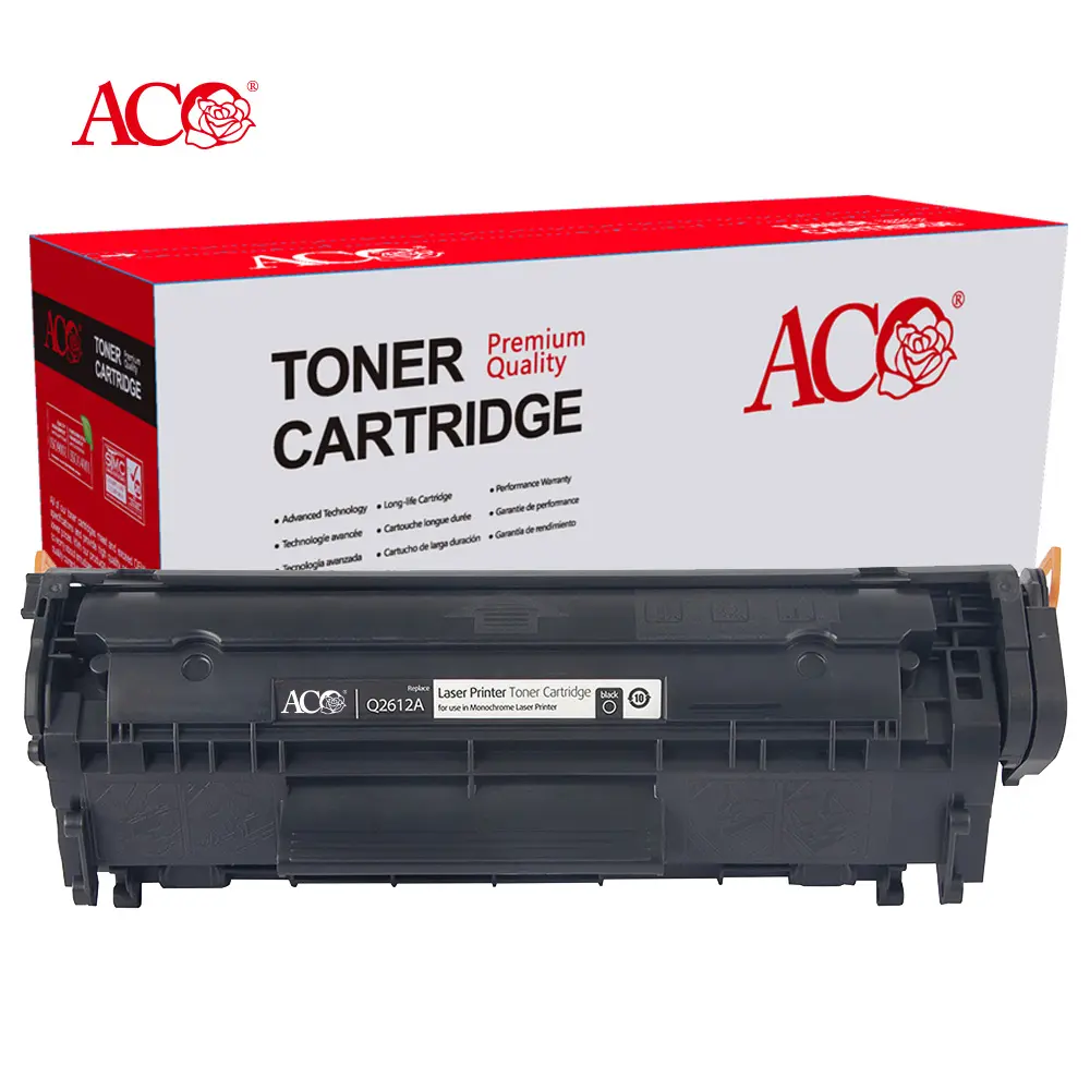 ACO Supplier Wholesale Universal Compatible For HP Laser Printer Q2612A 12A 2612 Q2612 FX 9 10 Toner Cartridge