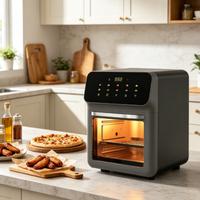Friteuse à air 9L à double panier avec fenêtre de visualisation, haute puissance 1350W, préréglages de cuisson multiples, sans huile, appareil de cuisine