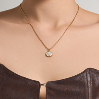 Colliers superposés dorés avec pendentif coquillage pour femme, bijoux fantaisie bohèmes de plage, chaîne délicate et élégante