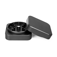 Broyeur à herbes en alliage d'aluminium de haute qualité, carré, 50 mm, 2 couches, pour tabac, accessoires pour fumeurs