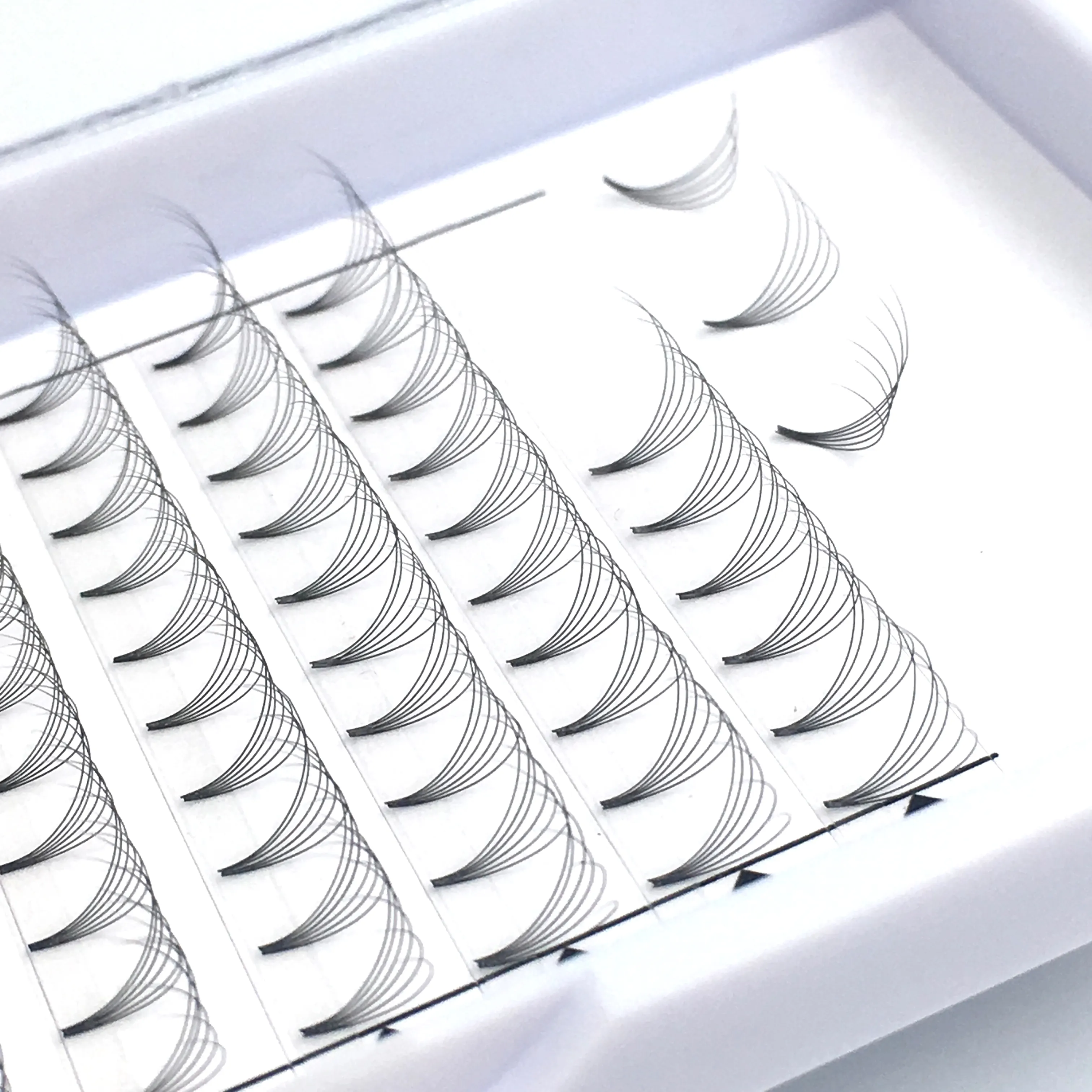 korean 0.05 0.07 8d 10d 20d cc premade volume loose fans short stem eyelash extensions 3d pointy base