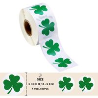 Autocollants adhésifs imperméables, impression personnalisée de logo, rouleau d'autocollants personnalisés / autocollants feuilles vertes RTS, 500 pièces par rouleau, 25 mm/1 pouce