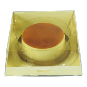 brown rectangle round customized paper printed kraft coated paper pet box clear transparent cardboard cake packaging box