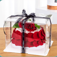 Vente en gros de boîtes à gâteaux transparentes en PET de 10 pouces, boîtes en plastique transparentes pour la présentation de gâteaux, contenants d'emballage prêts à être expédiés