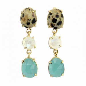 ต่างหูห้อยสามชั้นดีไซน์เนอร์ขายส่ง,ต่างหูห้อยหินแฟชั่น - Product Image 1