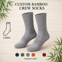 Chaussettes mi-hautes côtelées en fibre de bambou gris, anti-odeur, personnalisables avec logo, pour tenue décontractée professionnelle – Fabricant