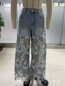 Jeans de Diseño con Parches de Encaje para Mujer, Verano 2026, Pantalones Casuales de Pierna Recta y Corte Ajustado - Product Image 6
