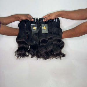 Paquetes de cabello virgen brasileño liso al por mayor, proveedores de cabello humano virgen indio ondulado y rizado. - Product Image 1