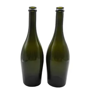 Hete Verkoop Antieke Groene Champagne Mousserende Wijn 750Ml Wijnglazen Fles